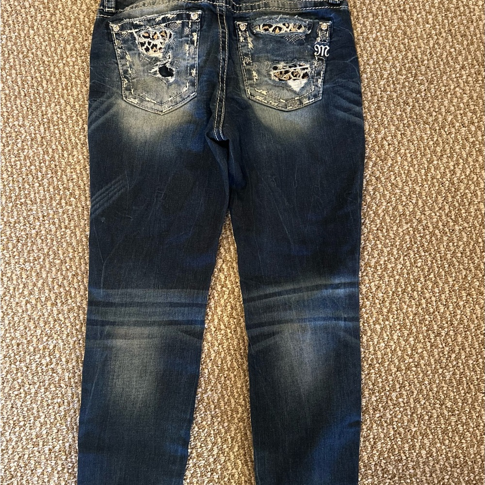 Miss Me Distressed Jeans with Leopard Print Pockets
